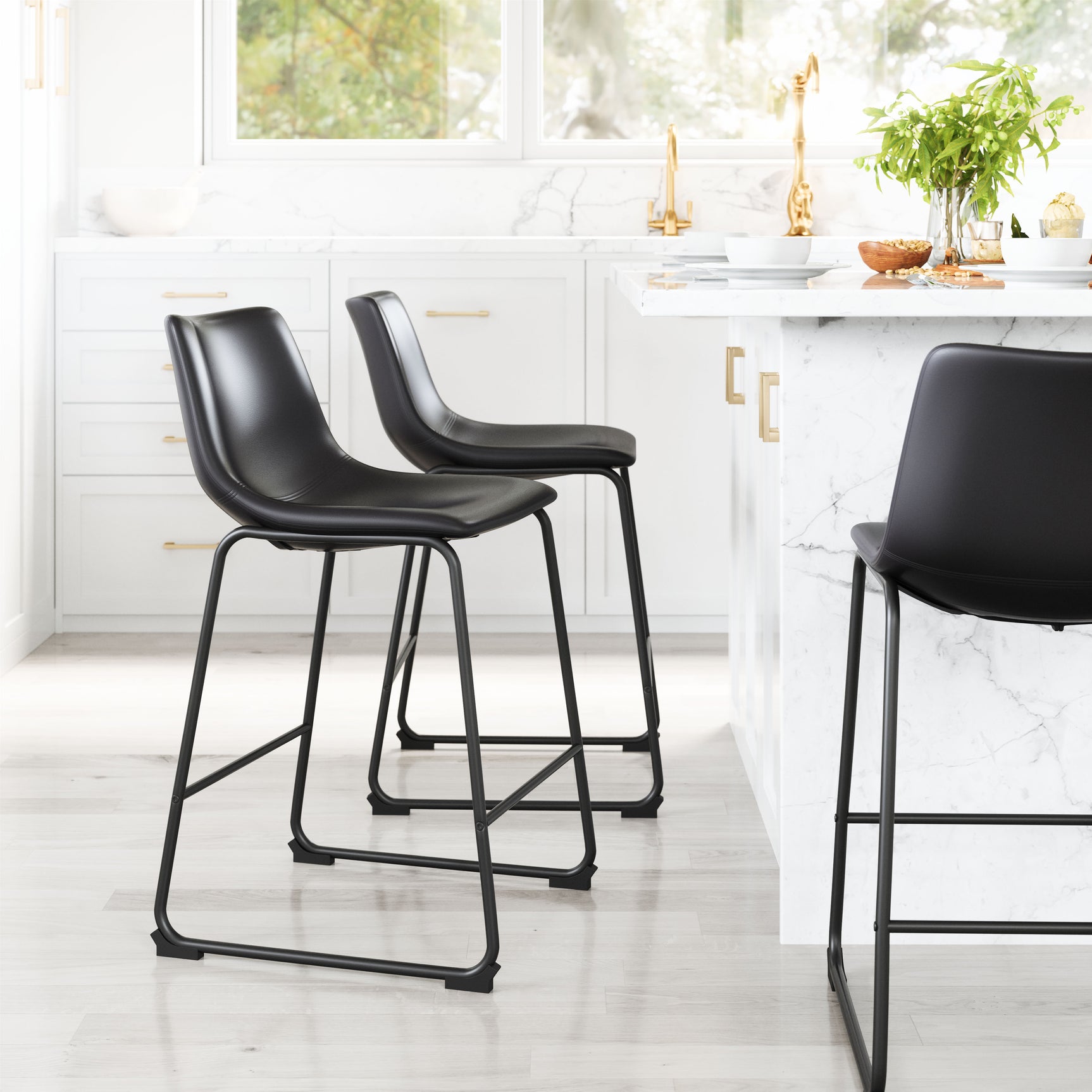 Smart Black Counter Stool (Set of 2)