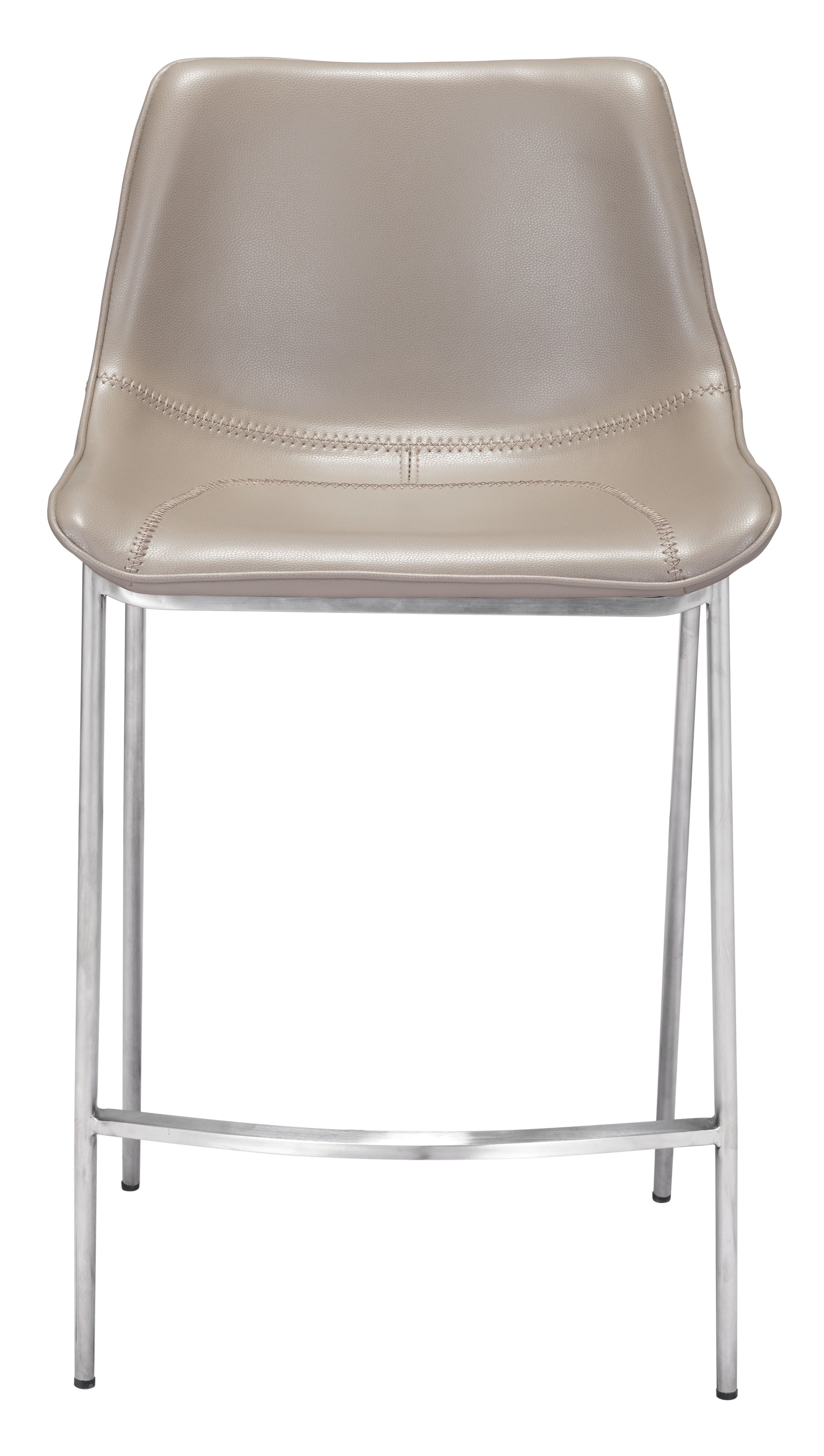 Magnus Brown & Silver Counter Stool (Set of 2)
