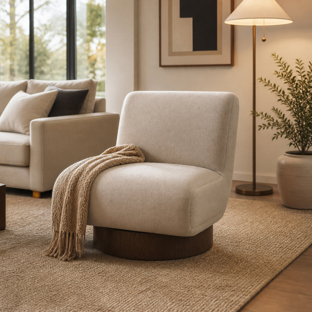 Hartland Tan Armless Swivel Chair