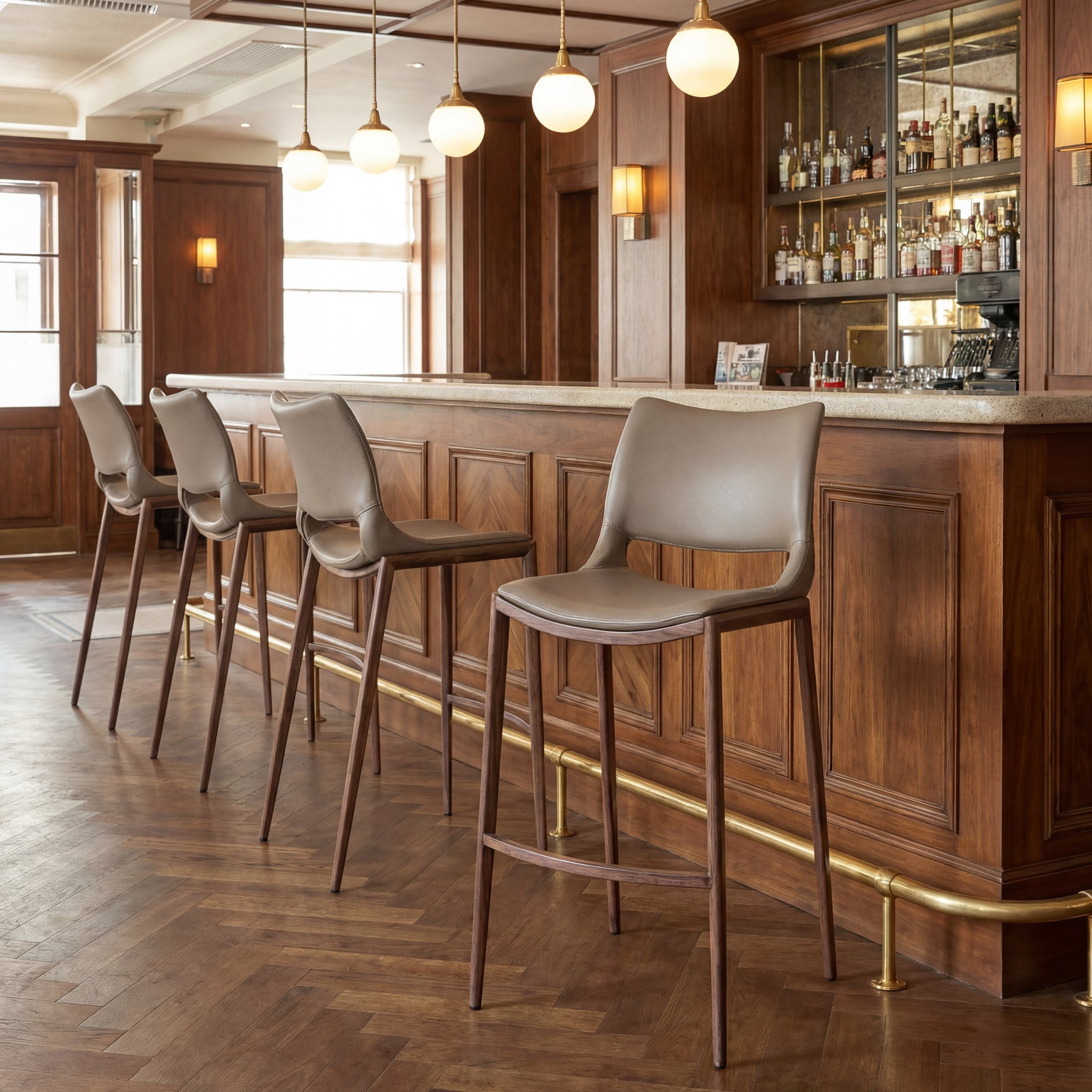 Ace Brown & Walnut Barstool (Set of 2)