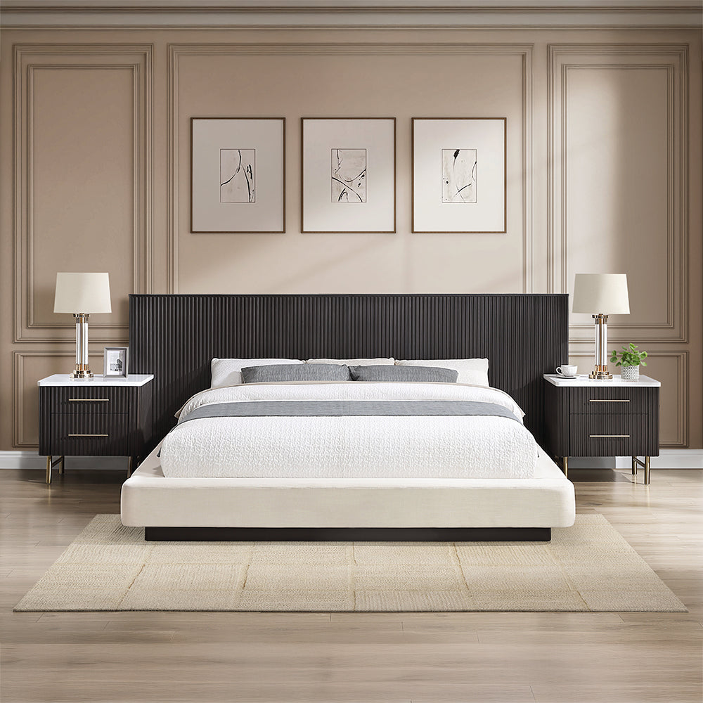 Clayten Beige/Espresso Eastern King Bed