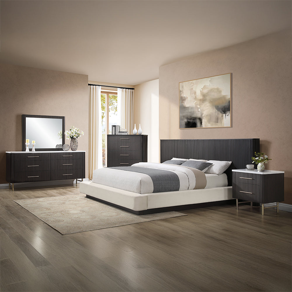 Clayten Beige/Espresso Eastern King Bed