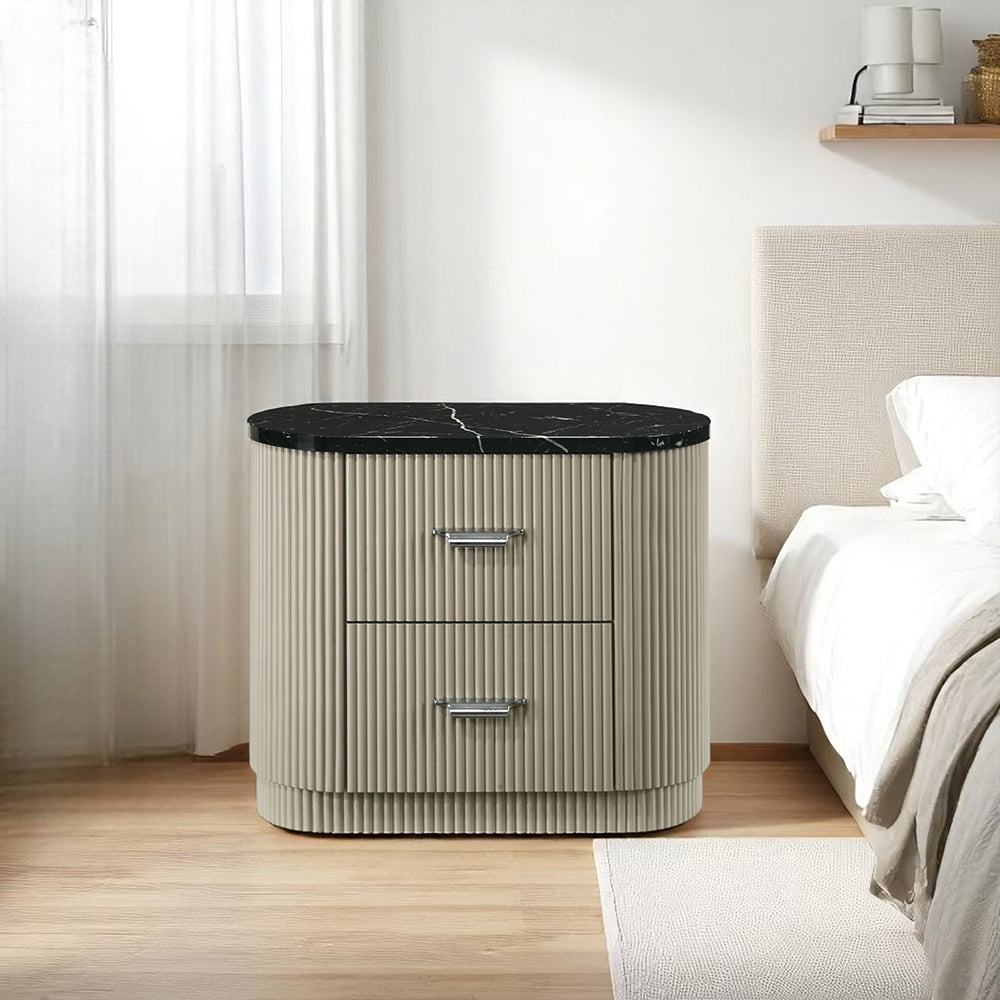Travonte Gray/Beige Nightstand