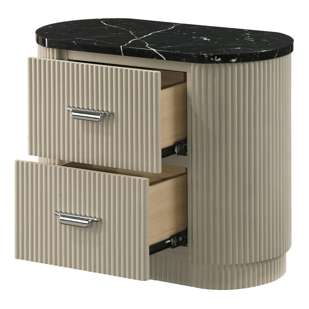 Travonte Gray/Beige Nightstand