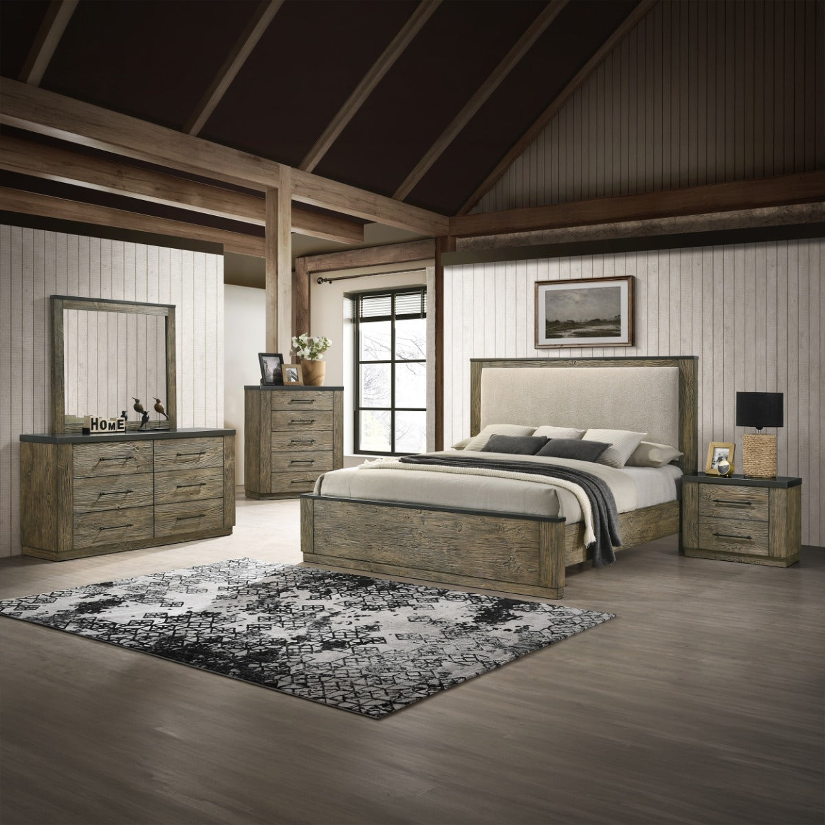 Lance Distressed Oak Nightstand