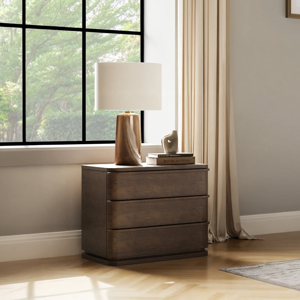 Zoey Brown Oak Nightstand