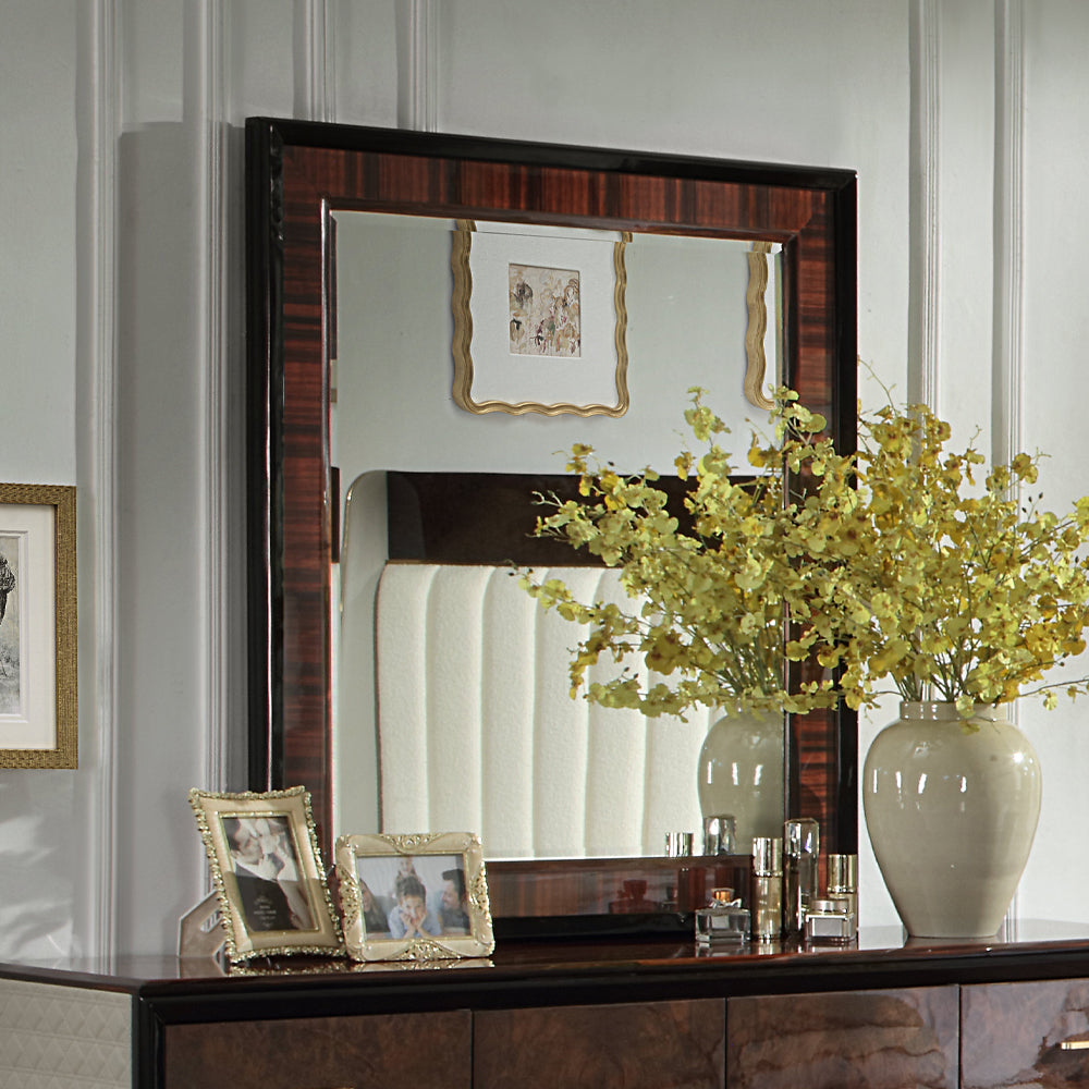 Jamonica Glossy Wood Grain Top/Gold Mirror
