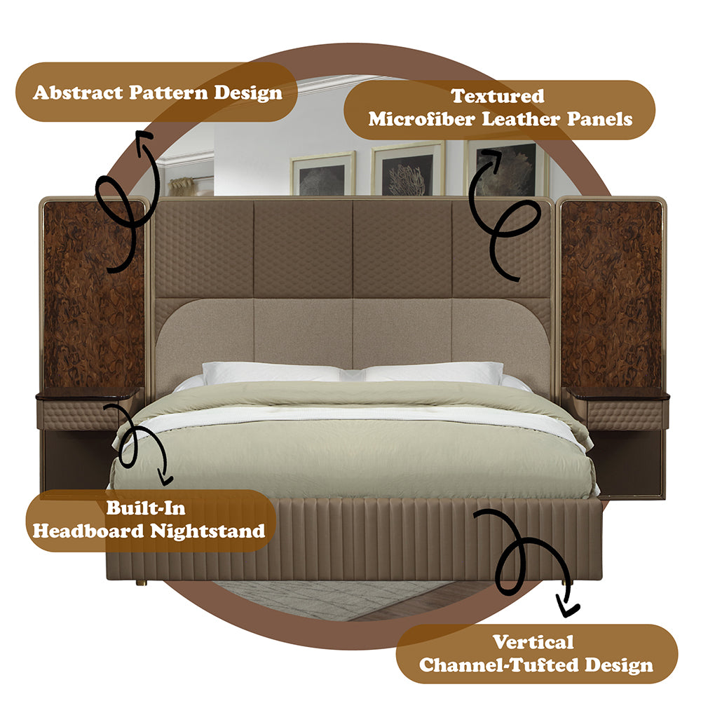 Marcelino Brown/Beige Eastern King Bed