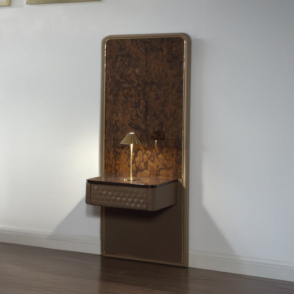 Marcelino Brown/Beige Nightstand w/ Wall Pier (EK)