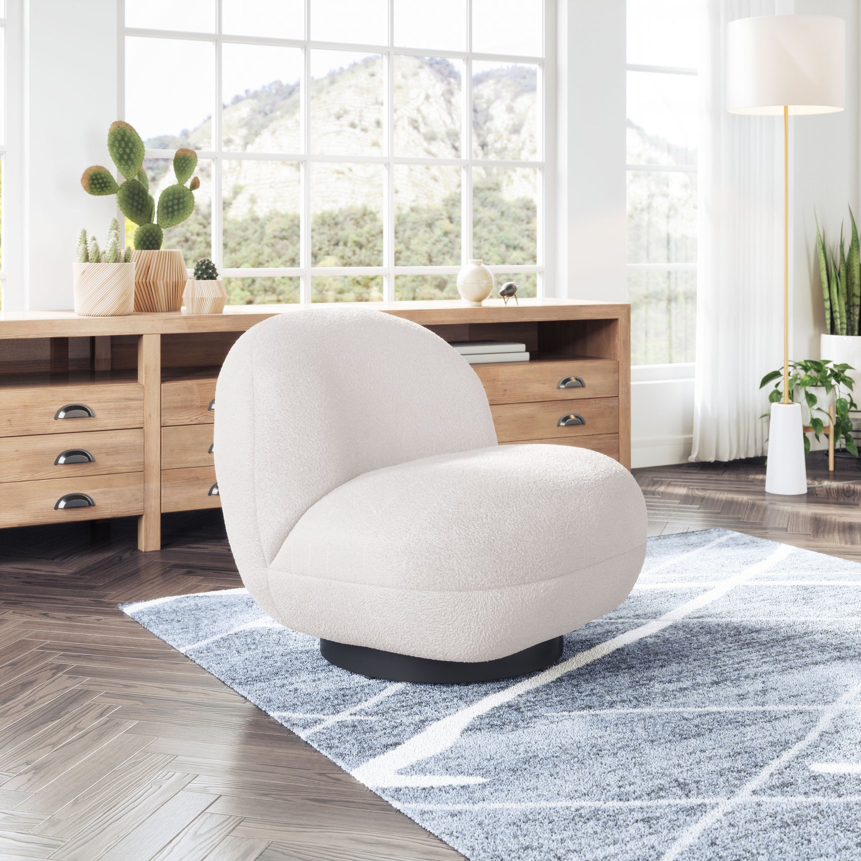 Myanmar Cream Accent Chair