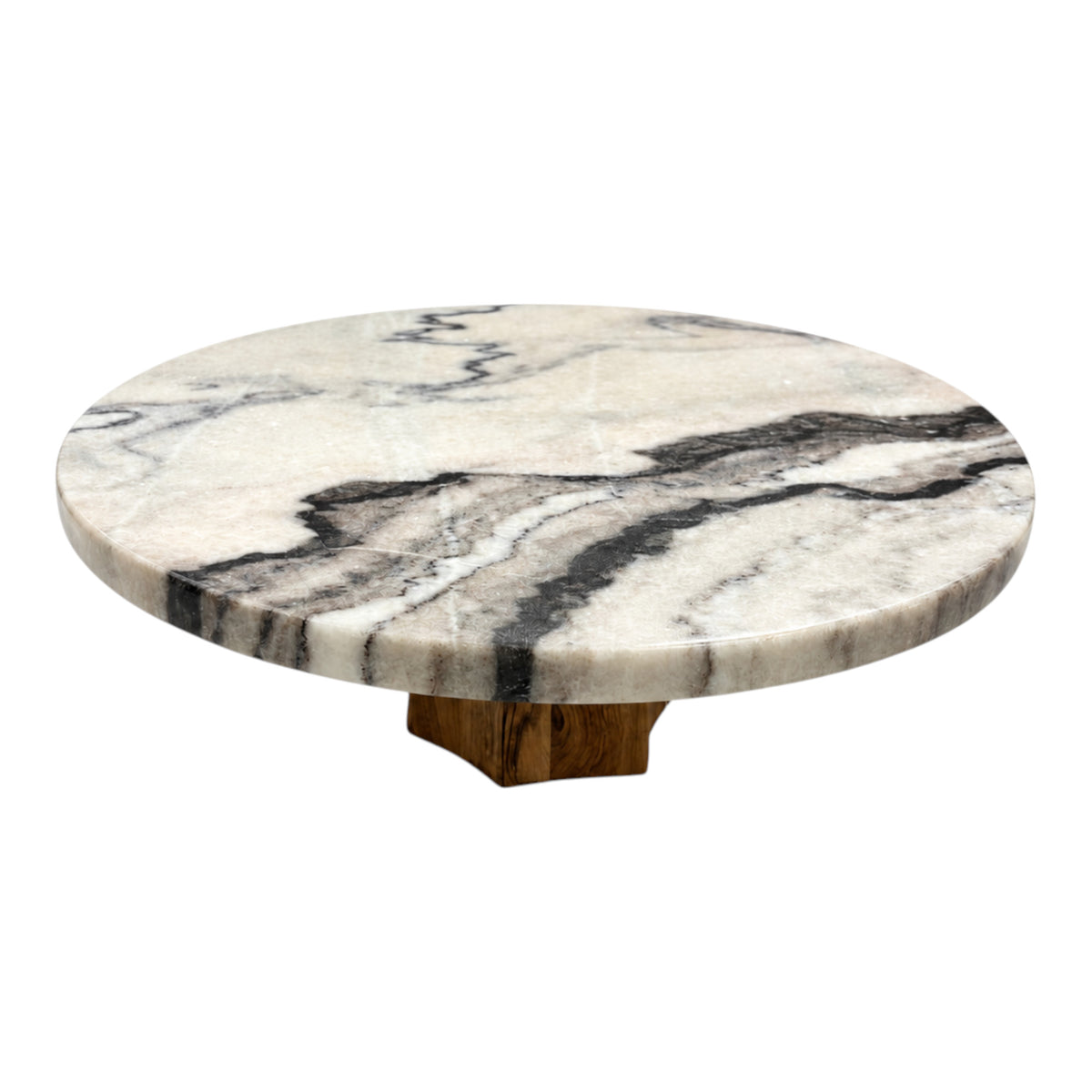 Cresta White/Brown Marble Cake Stand