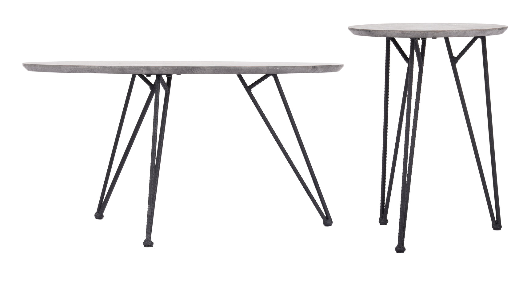 Kerris Gray & Black Coffee Table Set (2-Piece)