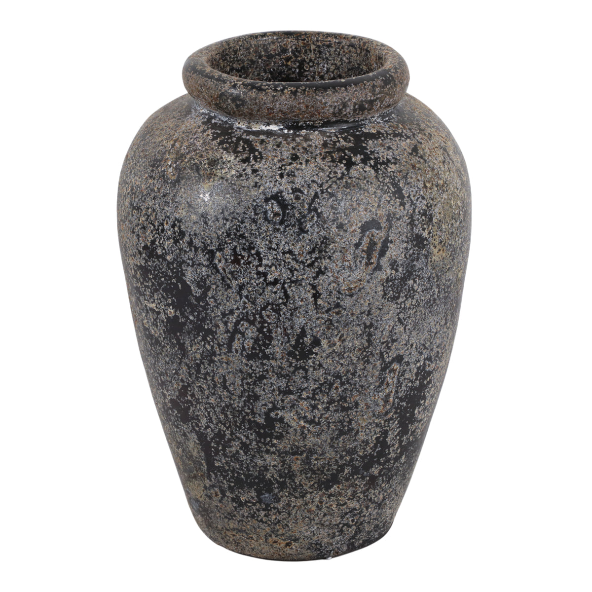 Ordway Distressed Black/Gray Small Terracotta Vase