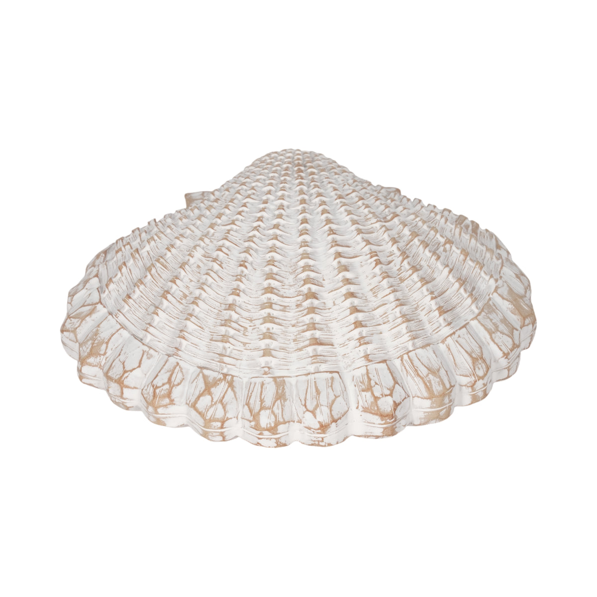 Essexrun White Sea Scallop Shell Woven Pattern
