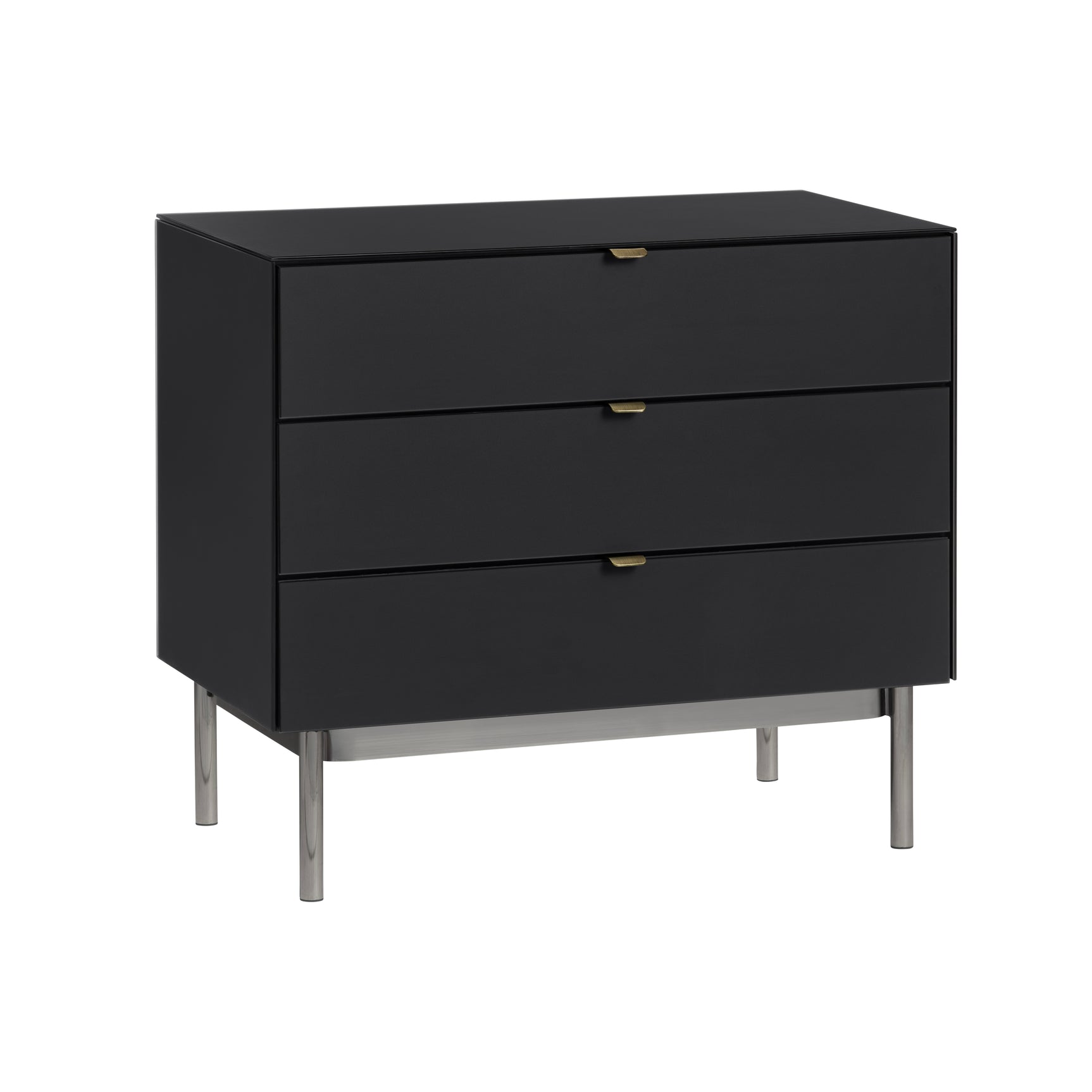Stratton Black/Gray Three-Drawer Chest