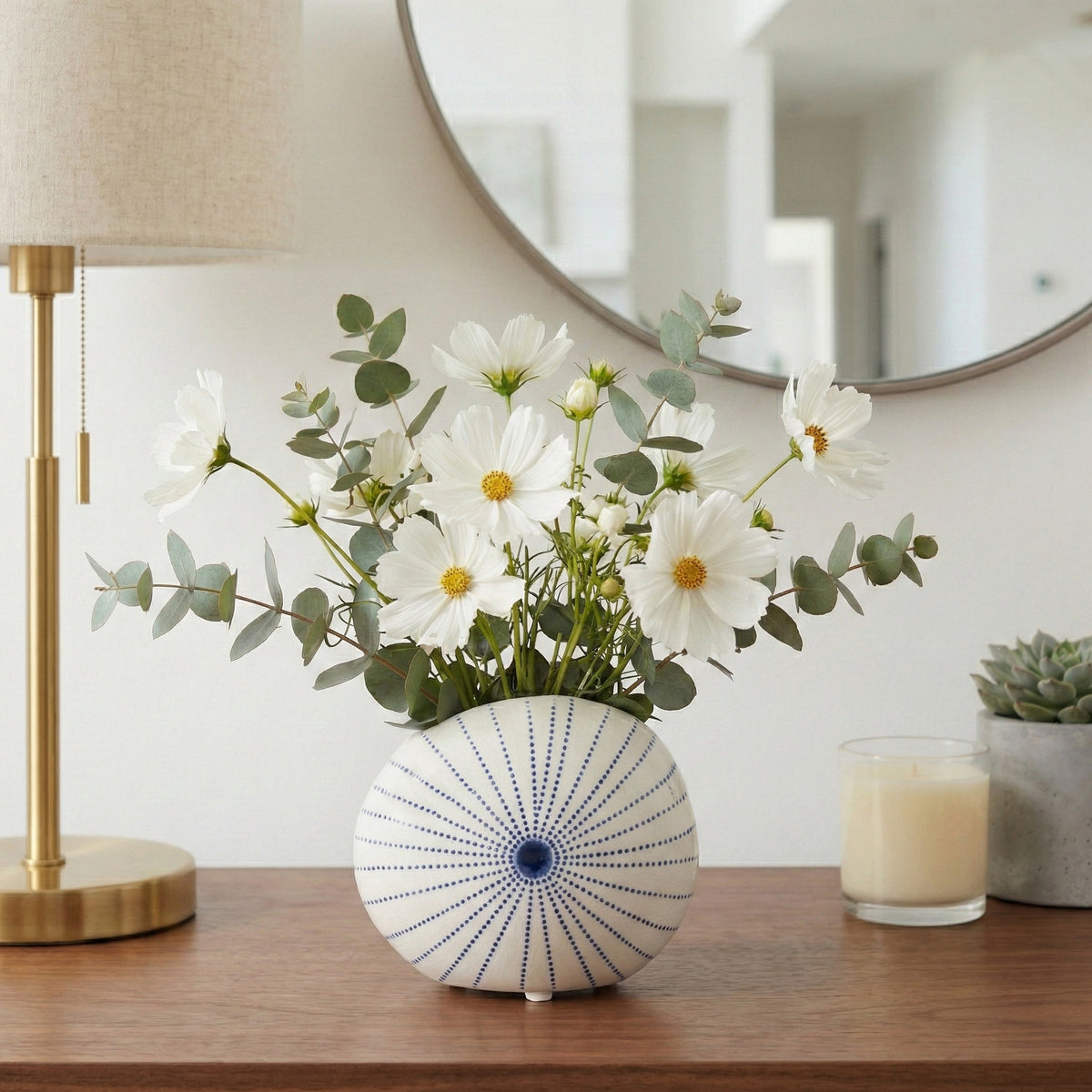 Lochford White/Blue Vase