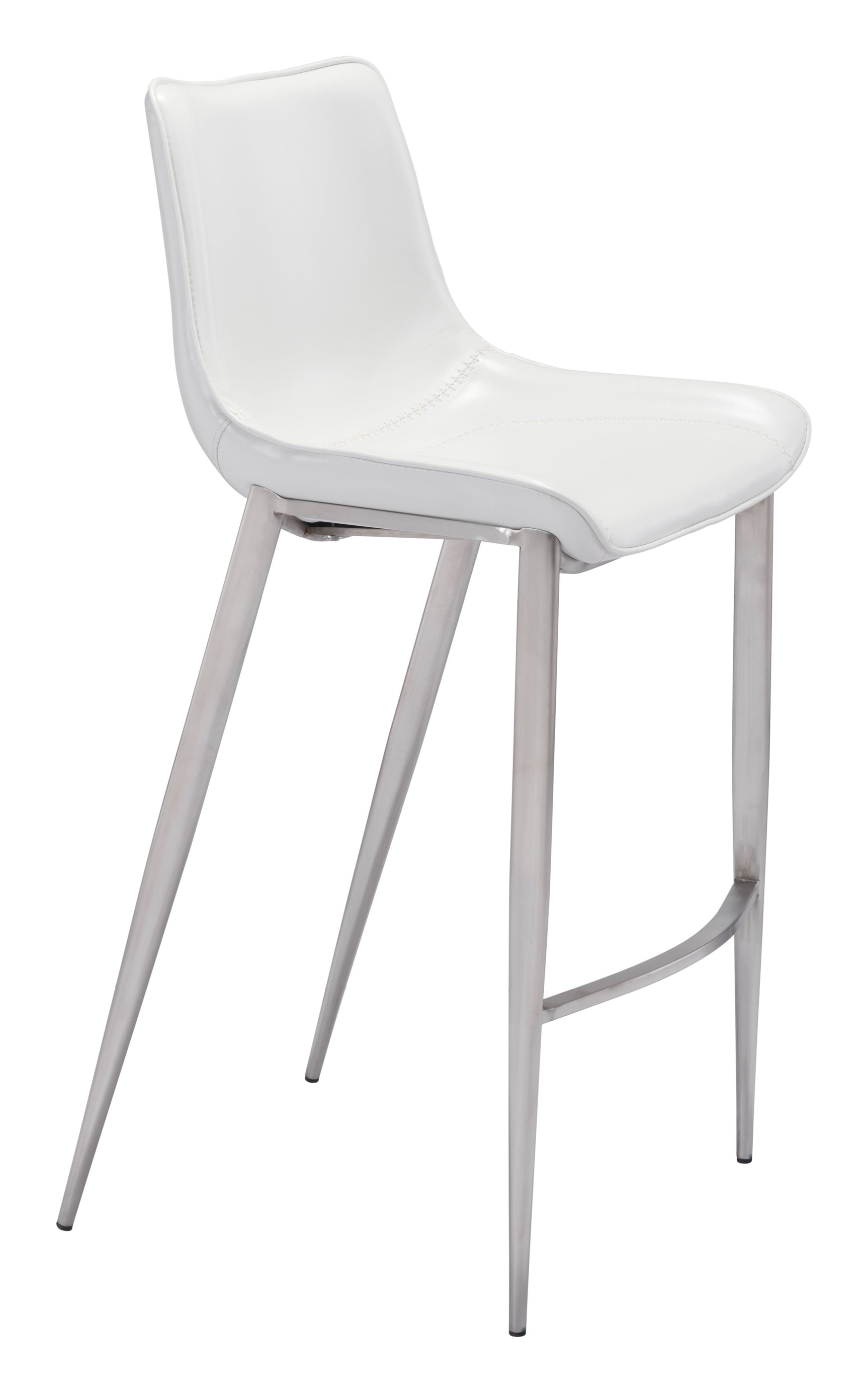 Magnus White & Silver Barstool (Set of 2)
