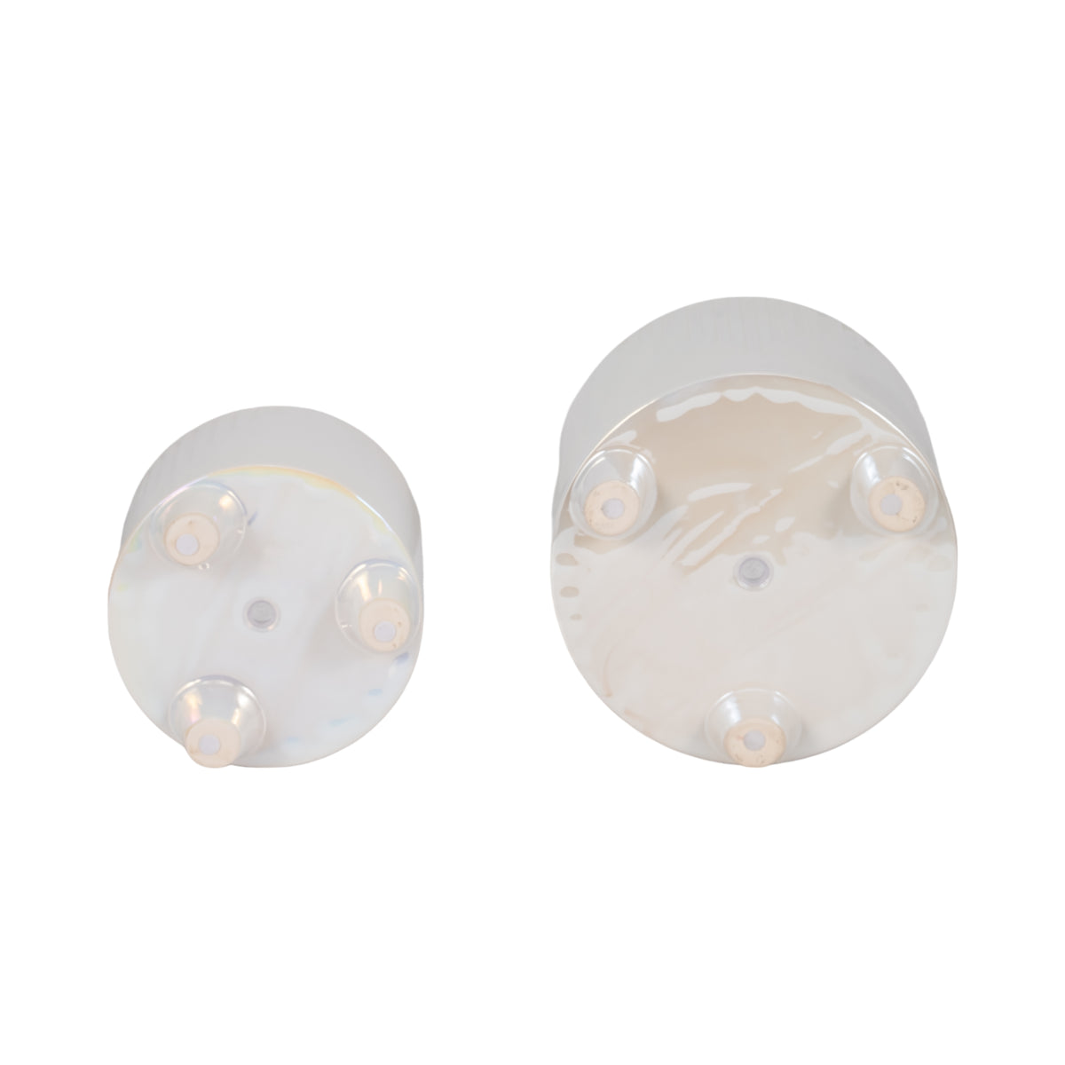 Silverado Ivory Iridescent Line Footed Planters (Set of 2)