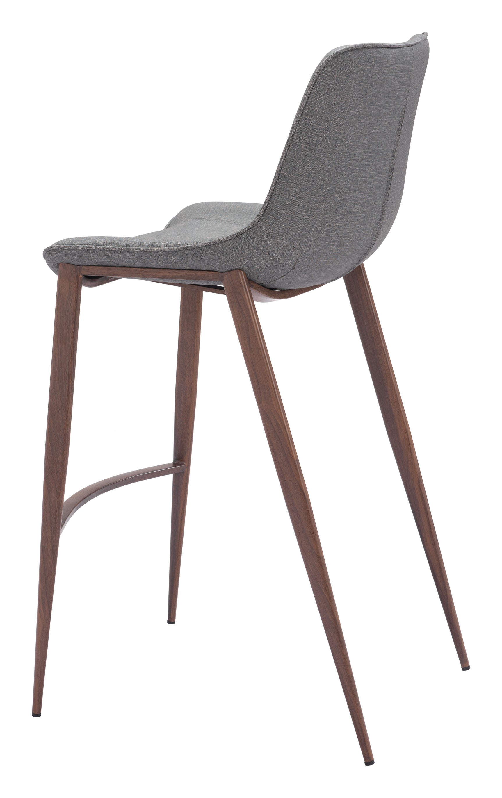 Magnus Slate Gray & Walnut Barstool (Set of 2)