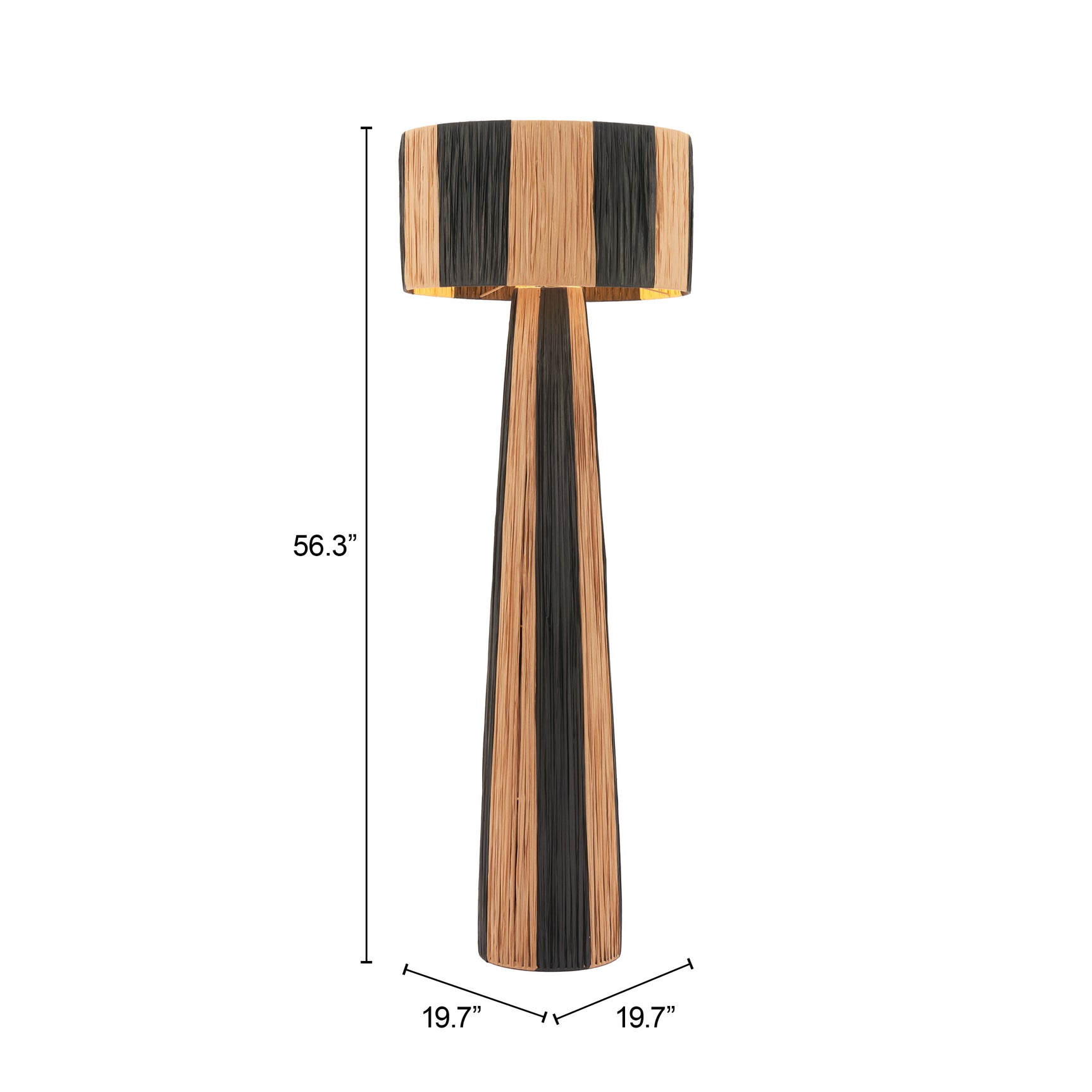 Gala Black & Natural Floor Lamp