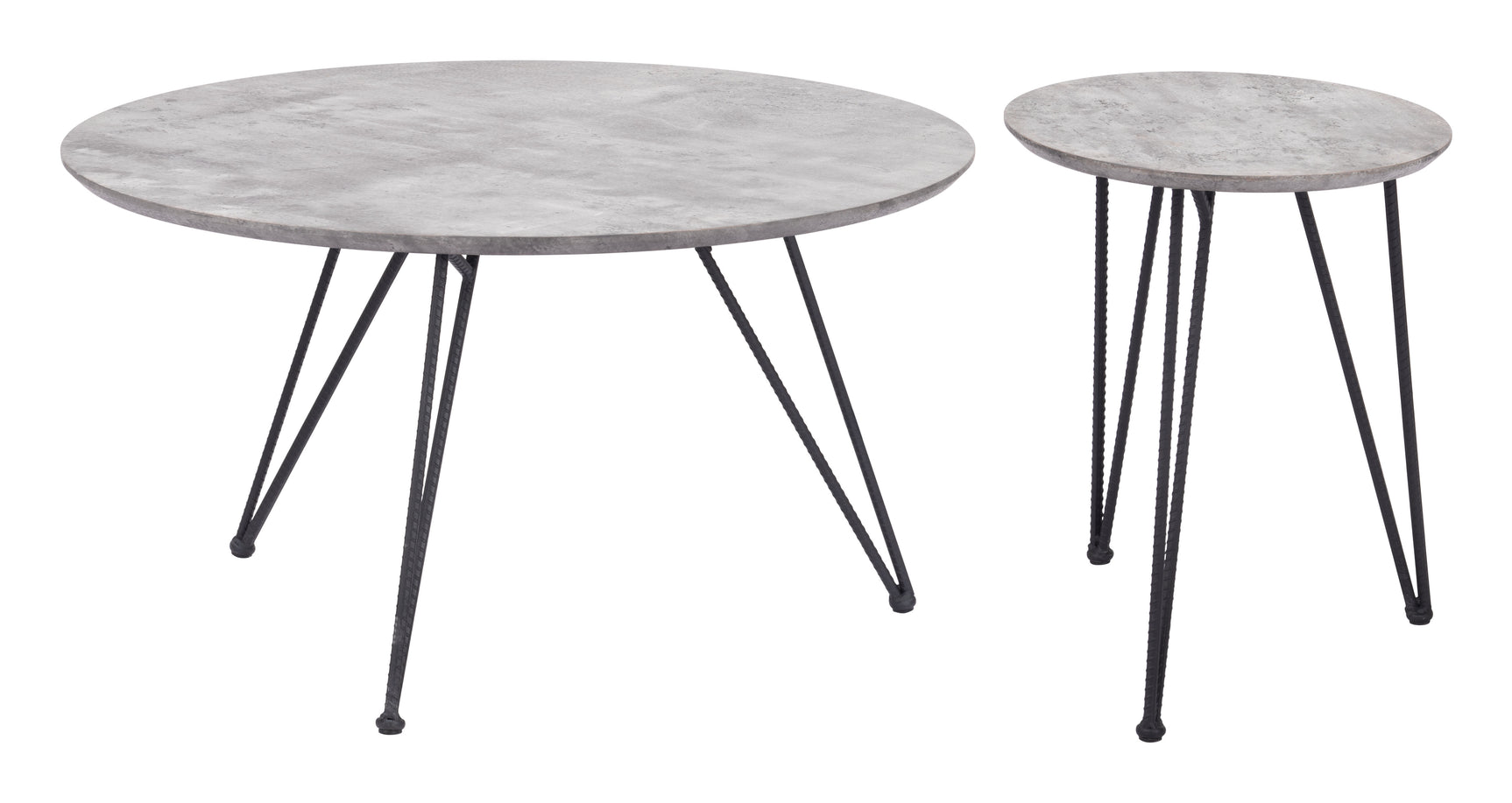 Kerris Gray & Black Coffee Table Set (2-Piece)