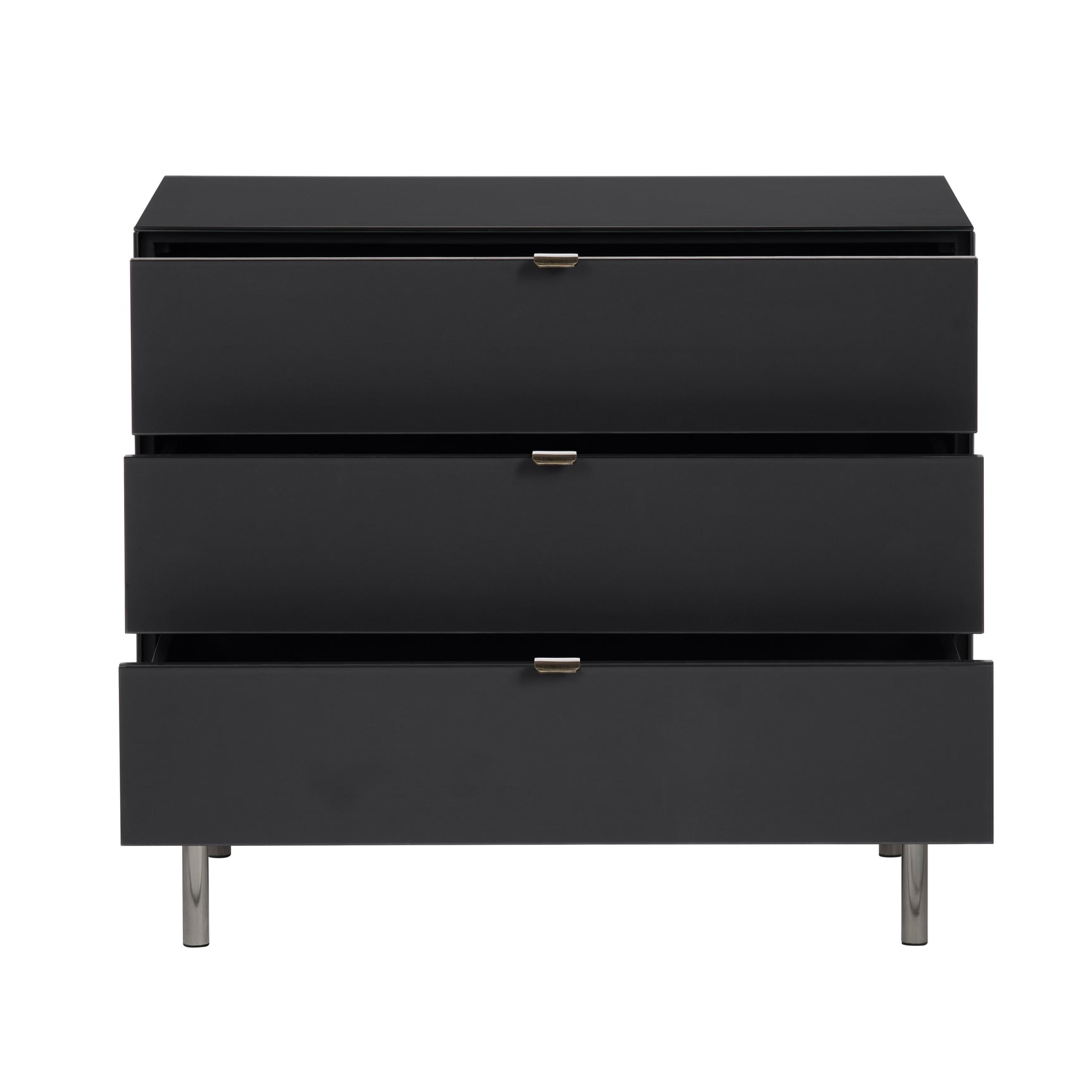 Stratton Black/Gray Three-Drawer Chest