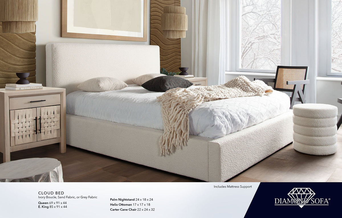 Cloud Ivory Boucle Bed - Ornate Home
