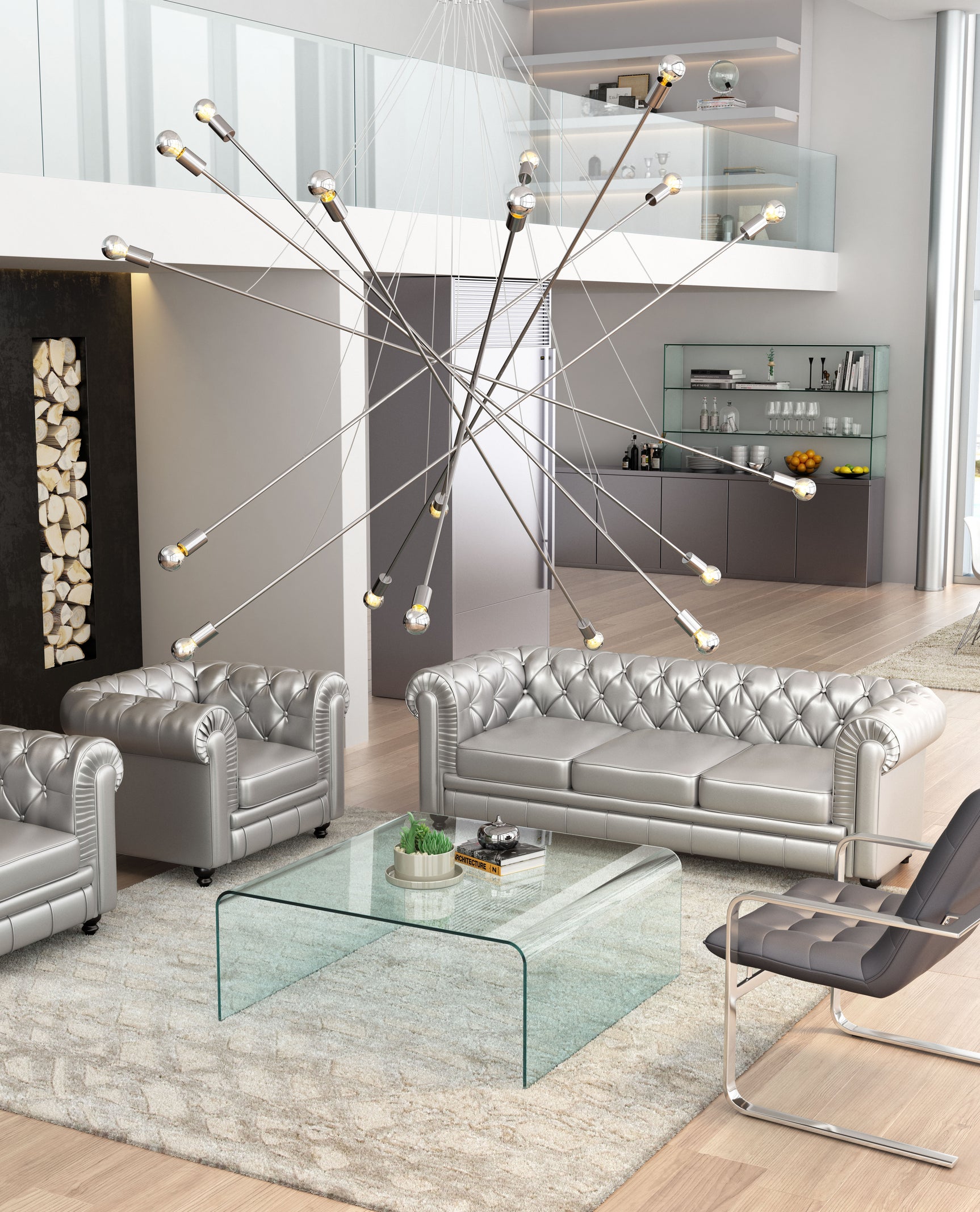 Belief Chrome Ceiling Lamp