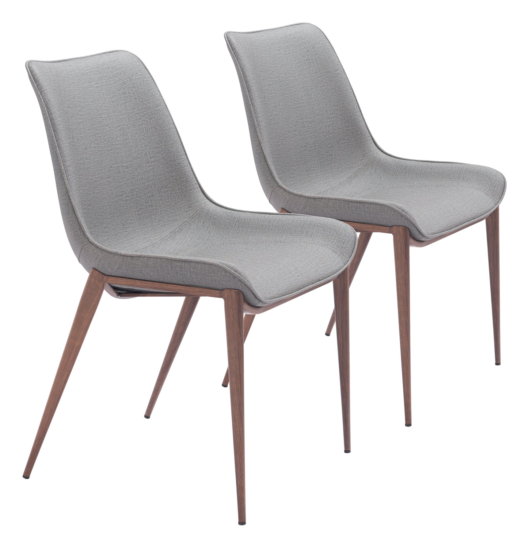 Magnus Slate Gray & Walnut Dining Chair (Set of 2)