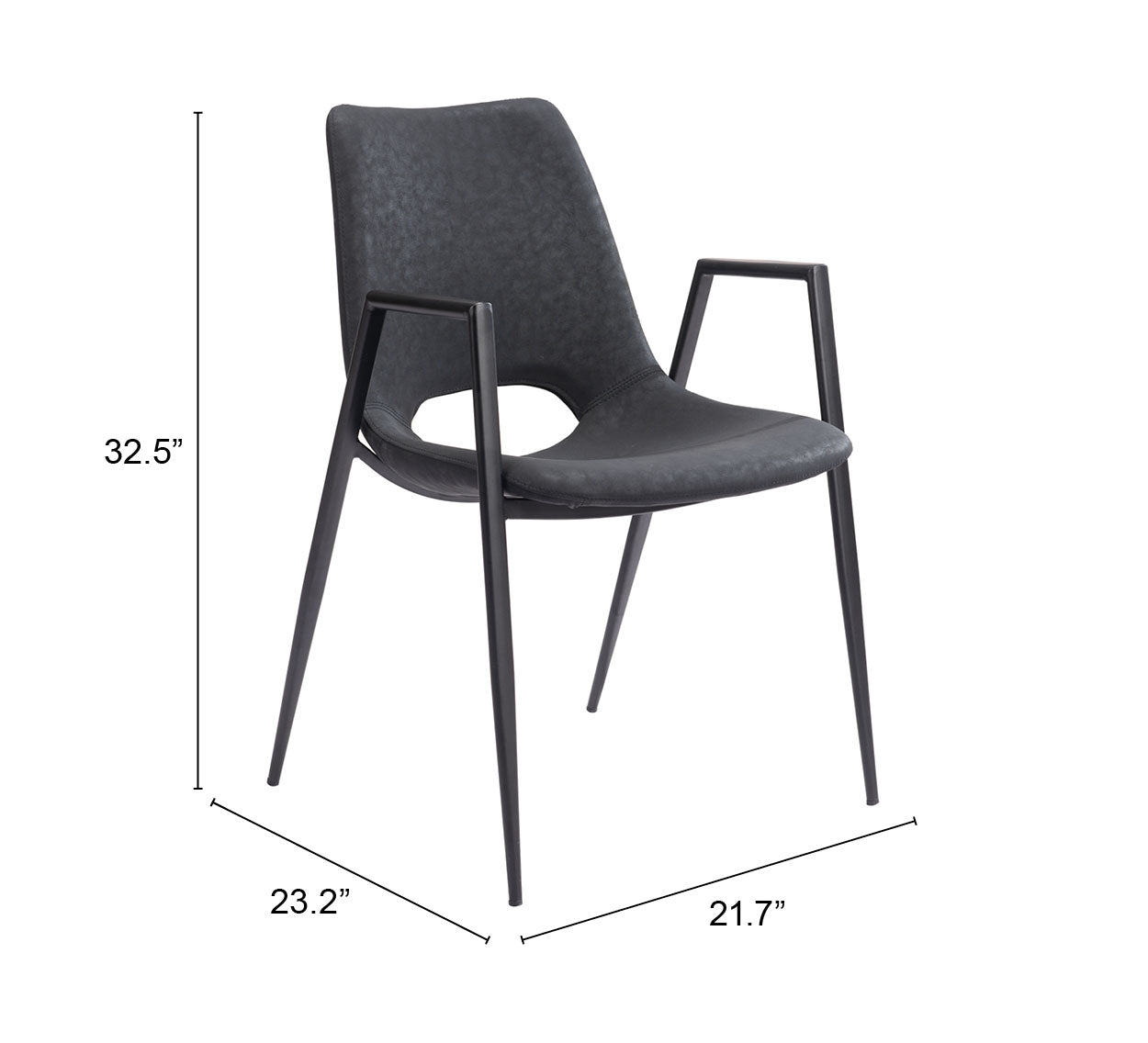 Desi Black Dining Chair (Set of 2)