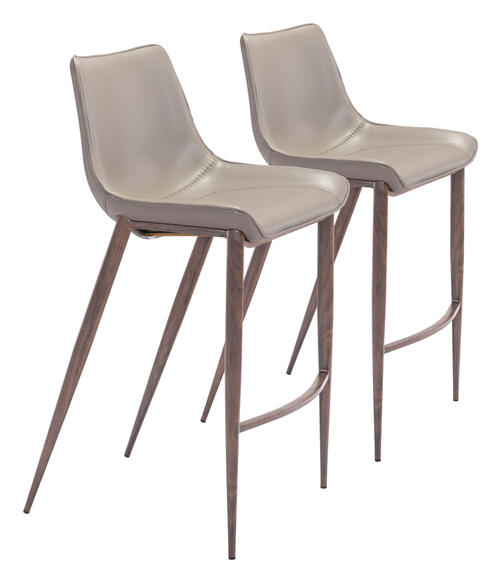 Magnus Brown & Walnut Barstool (Set of 2)