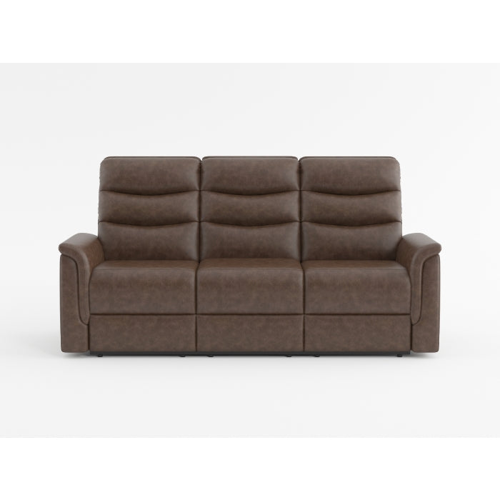 Metric Beige Double Reclining Sofa With Drop-down Cup Holders