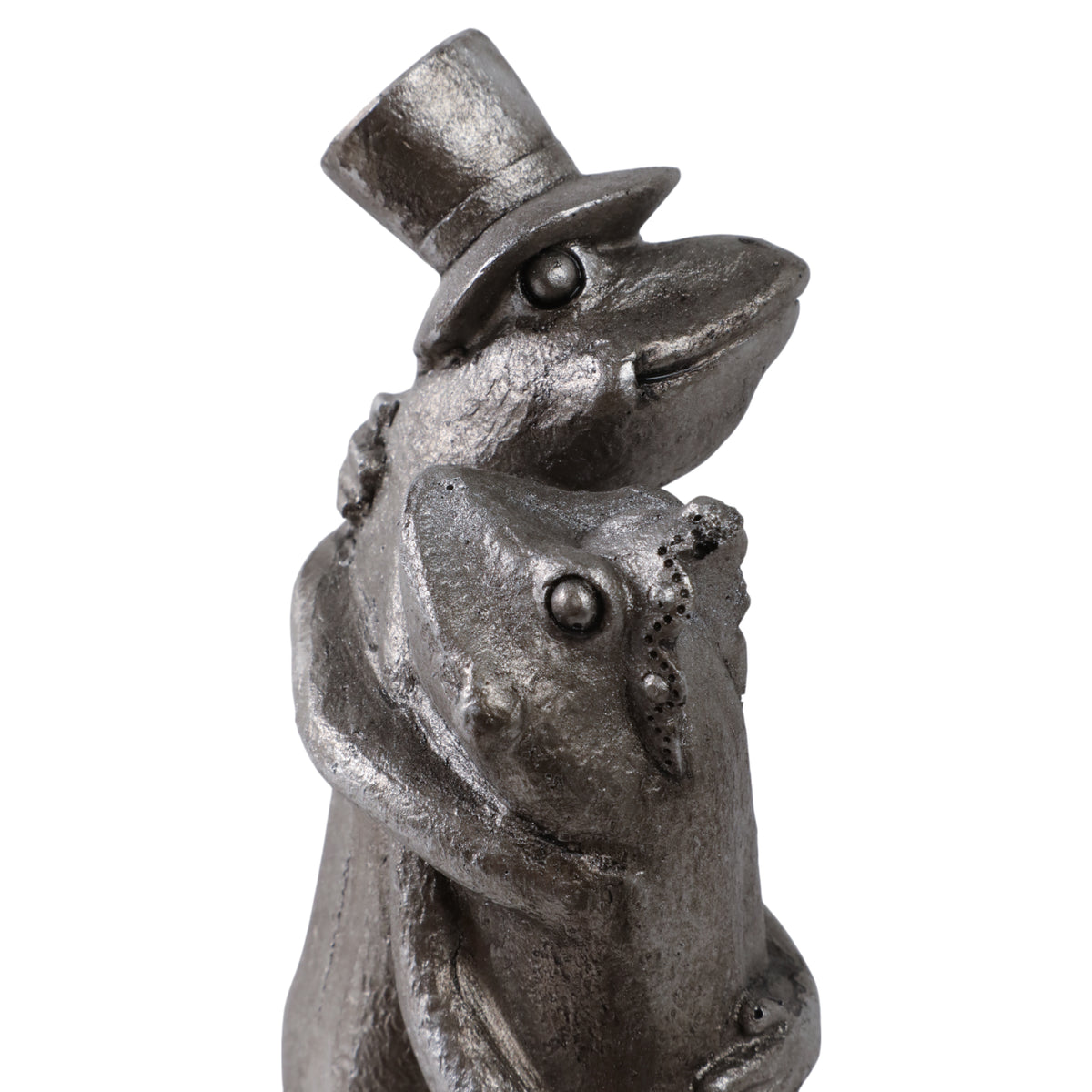 Cantil Silver Hugging Frogs Figurine