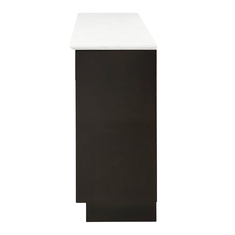 Jaramillo Rustic Espresso Server w/Natural Marble Top & Fireplace