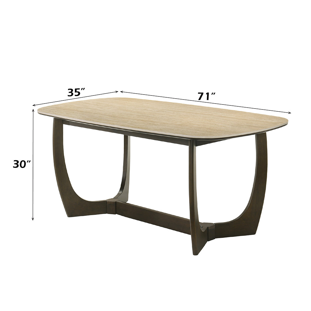 Davita Ceramic Top/Walnut Dining Table