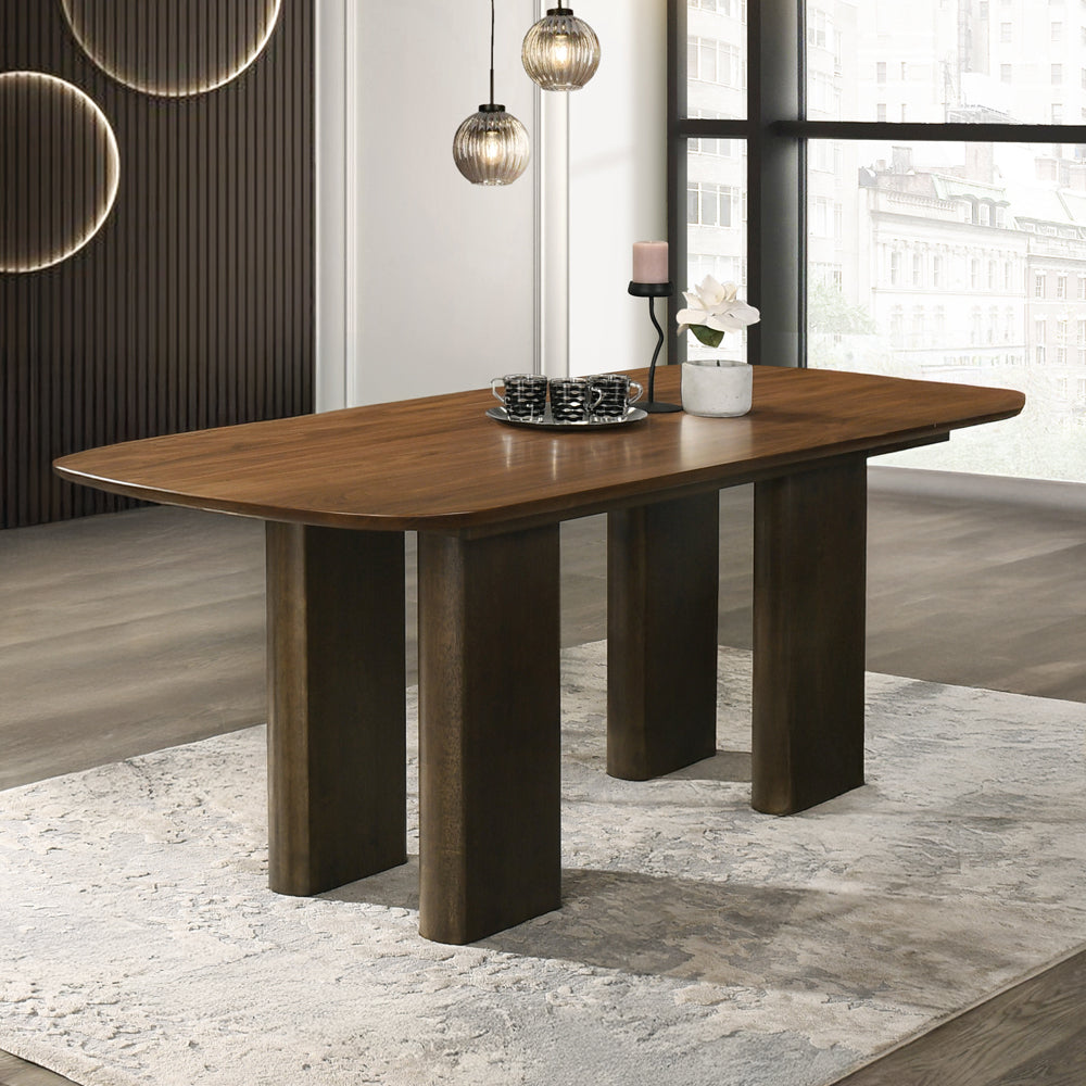 Delina Chenille/Walnut Dining Table