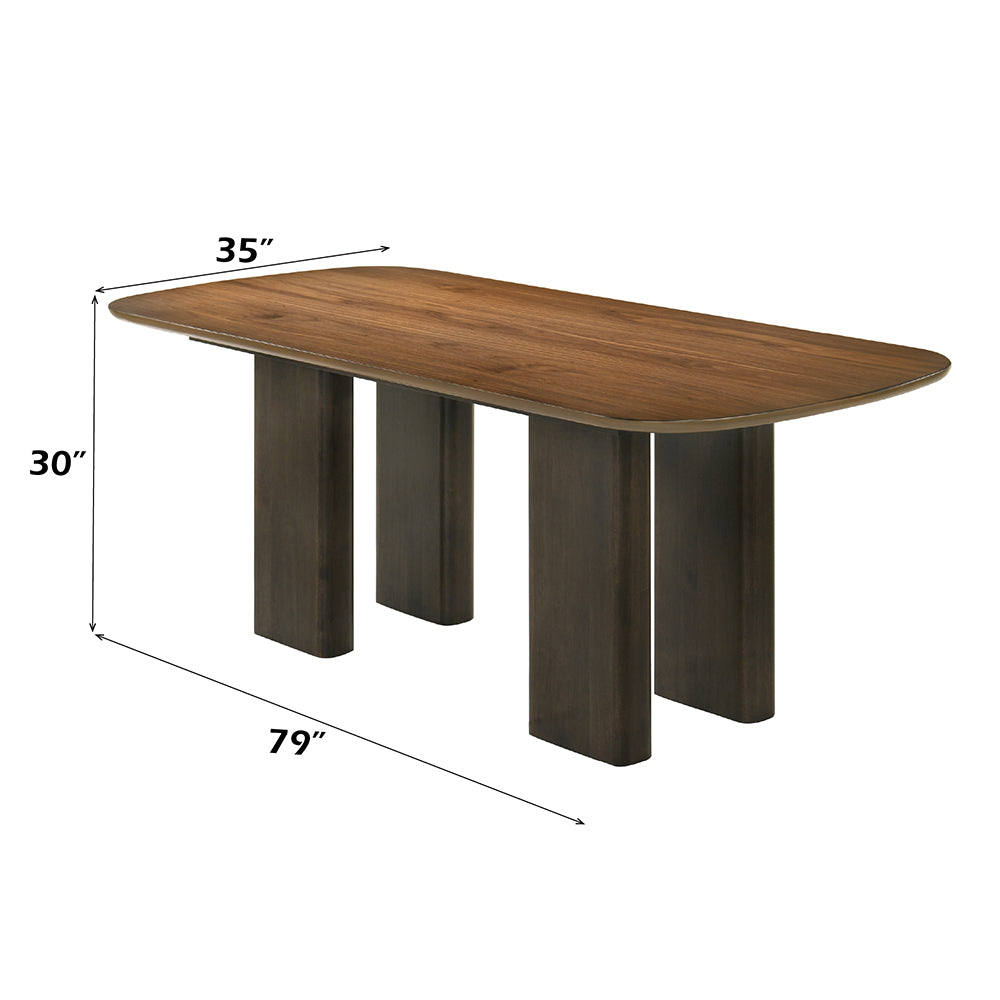 Delina Chenille/Walnut Dining Table