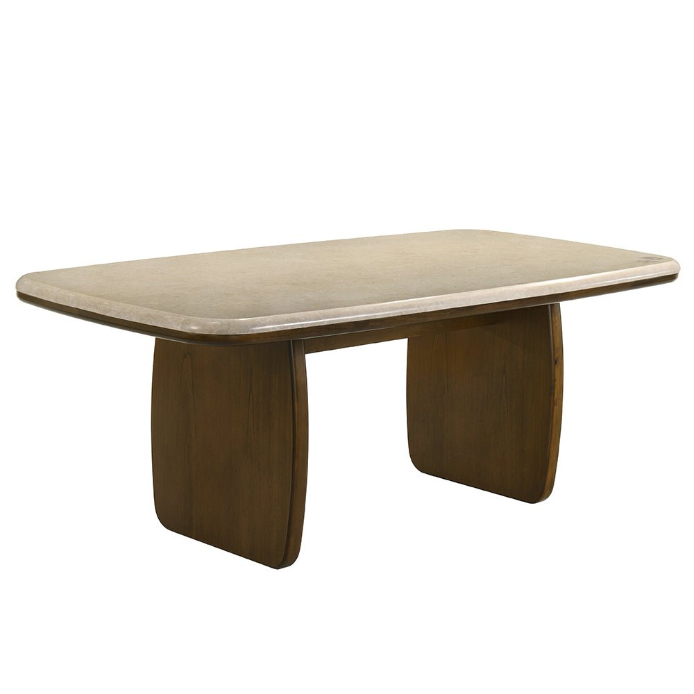Kasha Natural Marble/Vintage Oak Dining Table