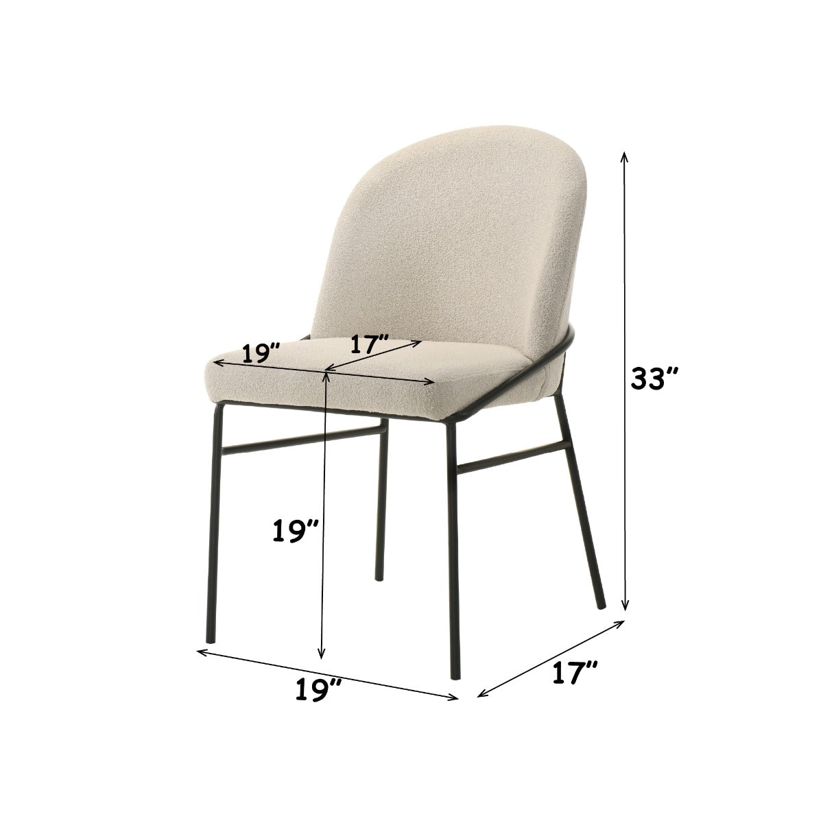 Lark Chenille/Black Side Chair (Set of 2)