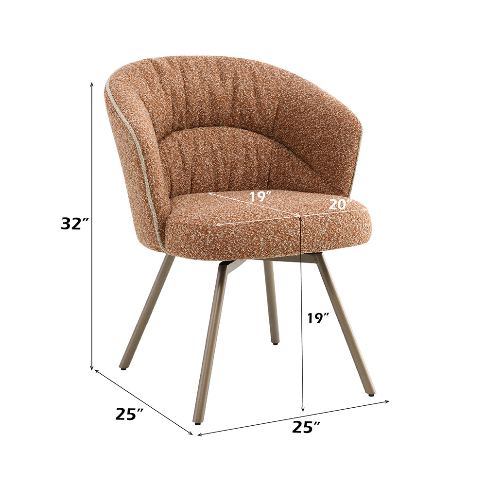 Lidi Rust Orange Arm Chair (Set of 2)
