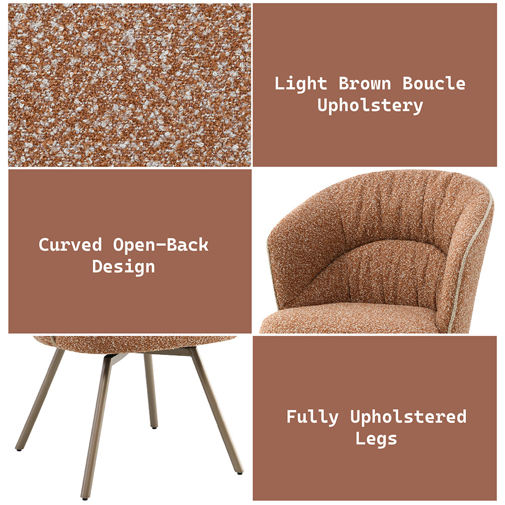 Lidi Rust Orange Arm Chair (Set of 2)