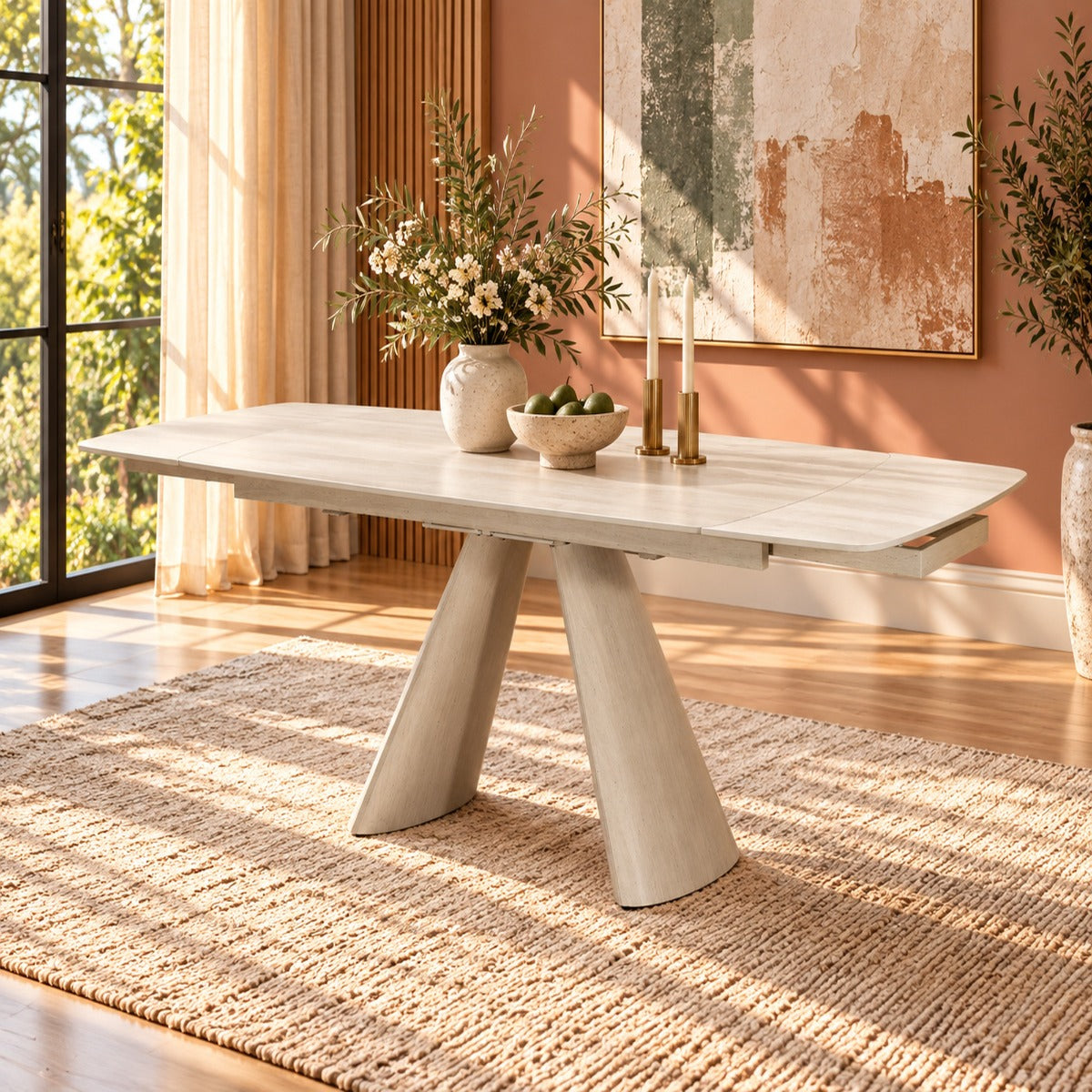 Cassian Cream Dining Table W/Ceramic Top