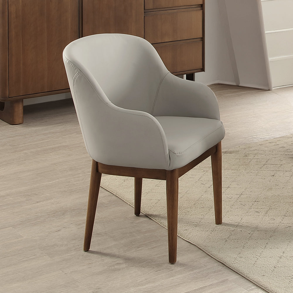 Harvey Leatherette/Walnut Arm Chair (Set of 2)