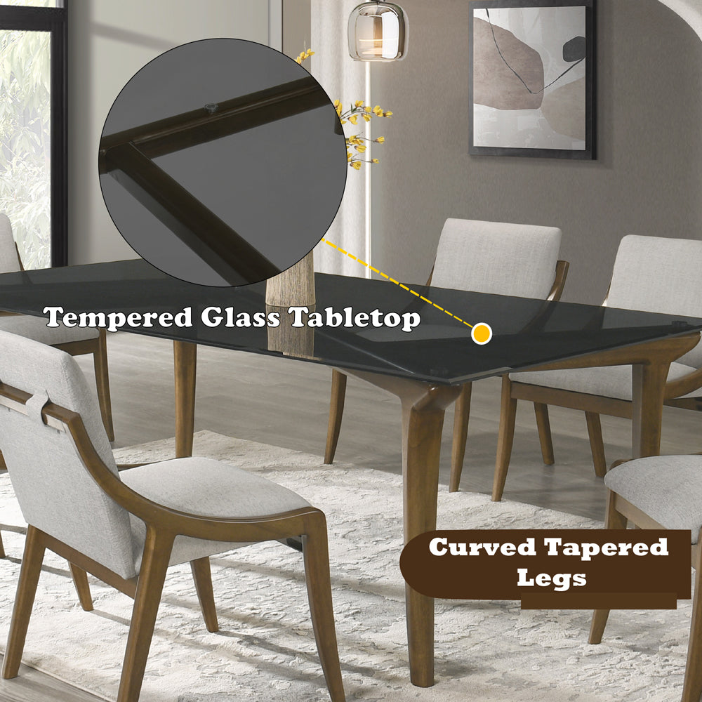 Danzel Glass Top/Vintage Oak Dining Table