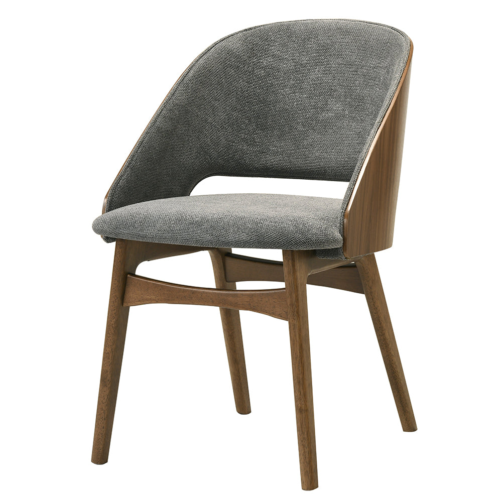 Delmon Fabric/Dark Walnut Padded Back Side Chair (Set of 2)