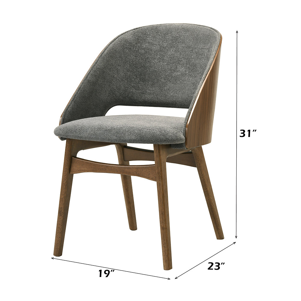 Delmon Fabric/Dark Walnut Padded Back Side Chair (Set of 2)