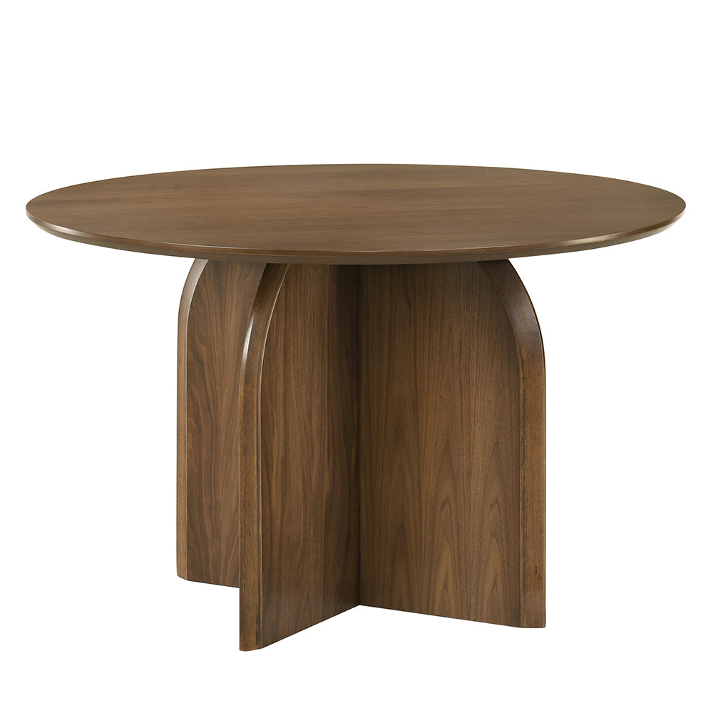 Delmon Dark Walnut Round Dining Table