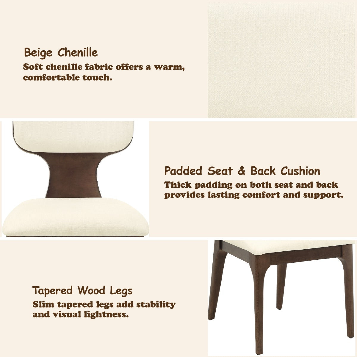 Koen Beige/Brown Oak Side Chair (Set of 2)