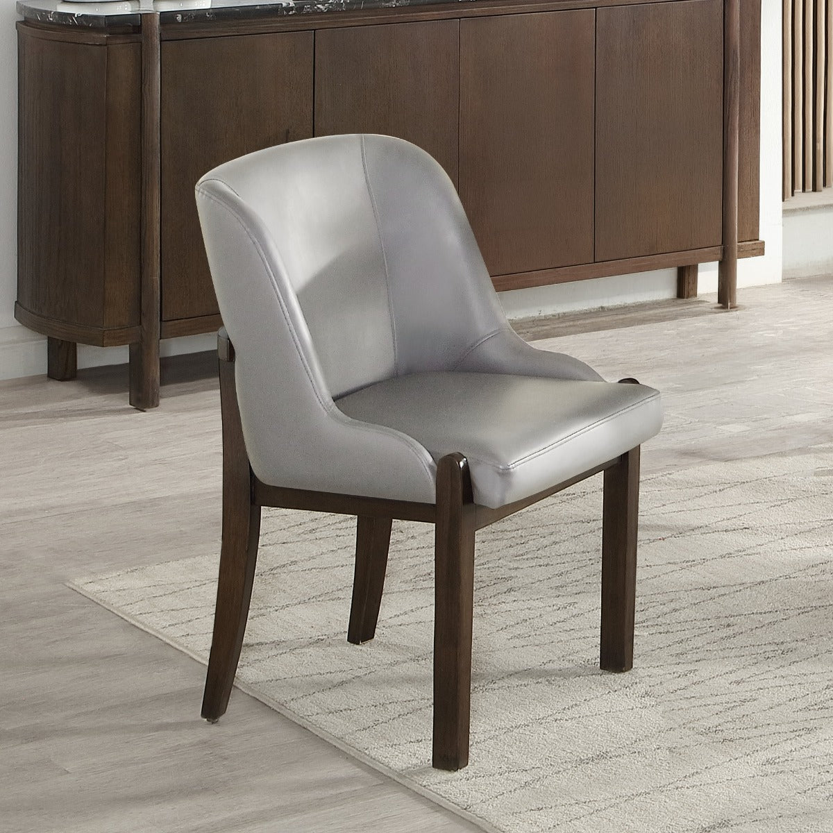 Estella Gray/Walnut Side Chair (Set of 2)