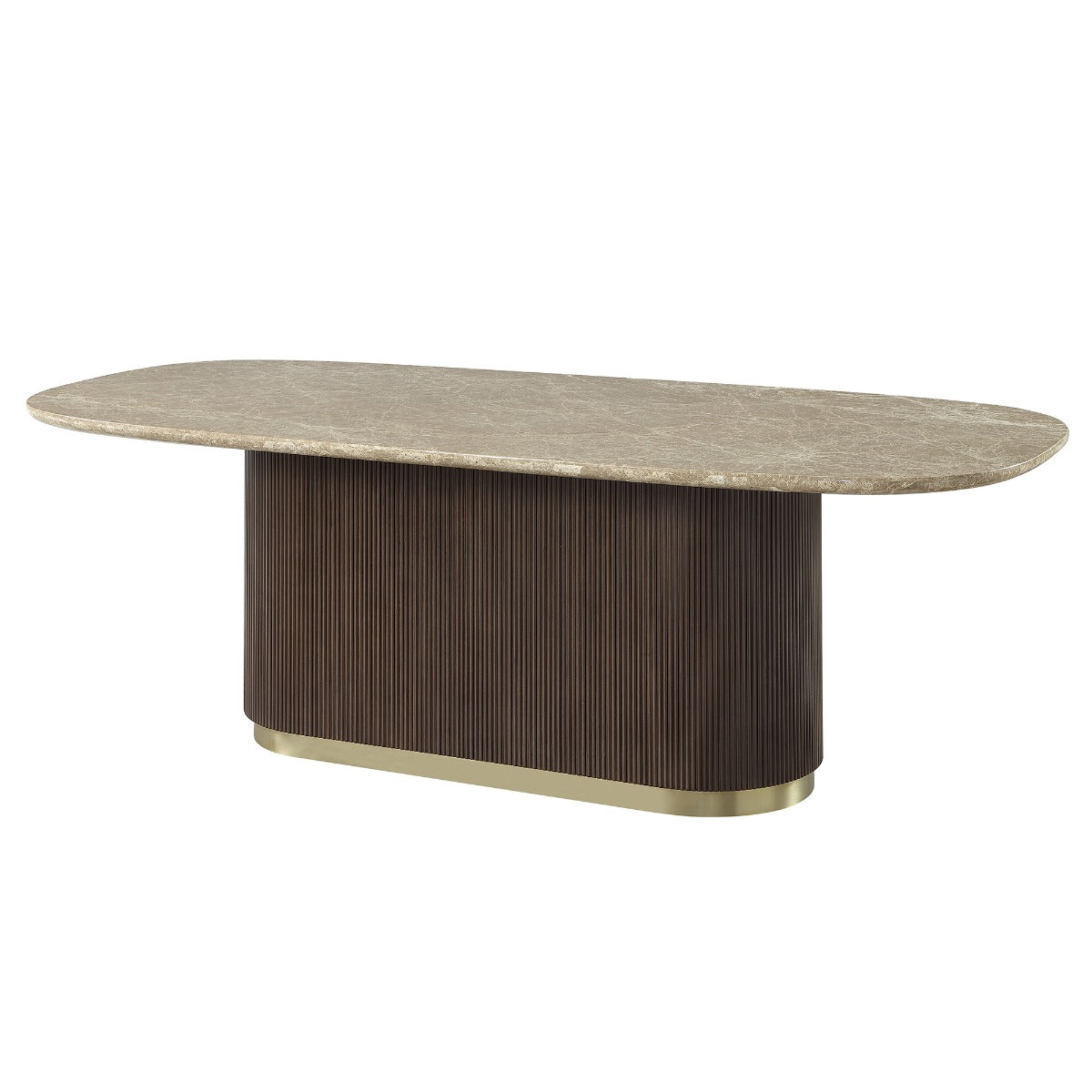 Clayten Natural/Brown Oak Dining Table w/Natural Marble Top